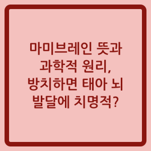 Read more about the article 마미브레인 뜻과 과학적 원리, 방치하면 태아 뇌 발달에 치명적?