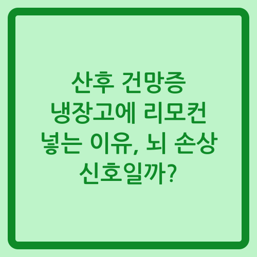 You are currently viewing 산후 건망증 냉장고에 리모컨 넣는 이유, 뇌 손상 신호일까?