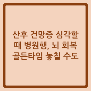 Read more about the article 산후 건망증 심각할 때 병원행, 뇌 회복 골든타임 놓칠 수도