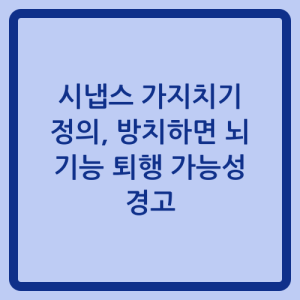 Read more about the article 시냅스 가지치기 정의, 방치하면 뇌 기능 퇴행 가능성 경고