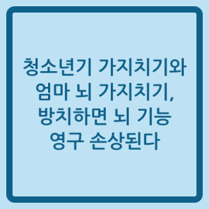 Read more about the article 청소년기 가지치기와 엄마 뇌 가지치기, 방치하면 뇌 기능 영구 손상된다